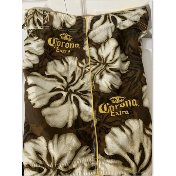 Corona Extra Bottle Label Men's‎ Sz 34 Board Shorts pockets Multicolored - Picture 5 of 7